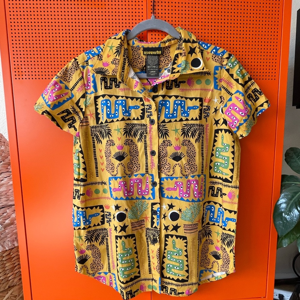 Nooworks Joyce Button Down Shirt in Desert Disaster print